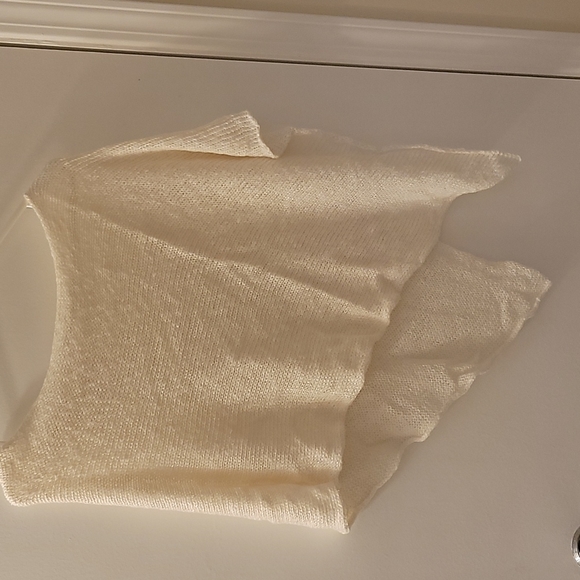Poncho Coverup White Cecile Benac New Never Worn - Picture 3 of 3